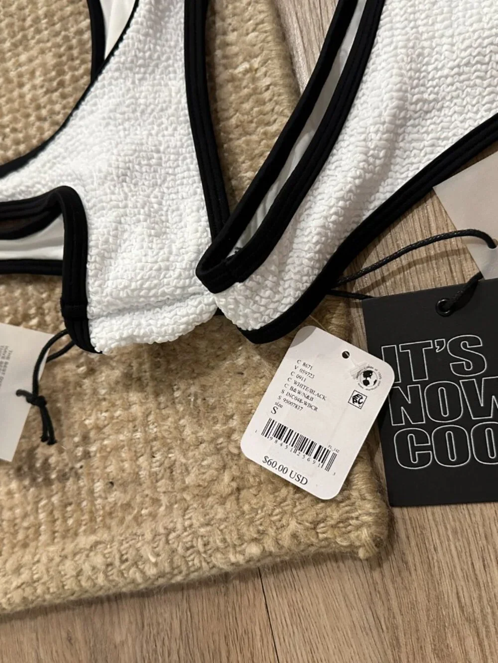 IT'S NOW COOL Anthropologie The 90s Duo Pant in White/Black Crimp X-Small/Small